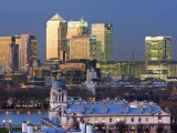 Greenwich Park Towards the Royal Naval College and Canary Wharf  London  England  UK