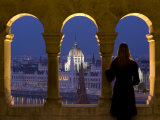 Hungarian Parliament Seen from Fishermans Bastion  Budapest  Hungary