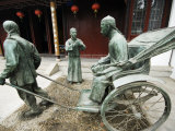 Jiangsu Province  Suzhou City  Museum of Opera and Theatre  a Bronze Statue a Rickshaw Outside the 