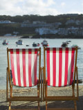 Deckchairs  the Symbol of British Tourism  on the Quayside of St Ives  Cornwall