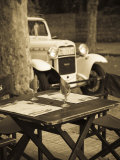 Colonia Del Sacramento  Cafe Table and Old Car  Uruguay