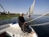Feluccas Sailing on the Nile at Luxor  Egypt