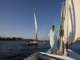 Feluccas Sailing on the Nile at Luxor  Egypt