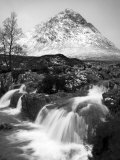 Coupall Falls and Buachaille Etive Mor in Winter  Glencoe  Scotland  UK