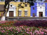 Pastel Shades and Wrought Iron Grillwork Dominate Colonial Architecture in Centre of Trujillo  Peru