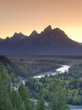 Snake River Overlook and Teton Mountain Range  Grand Teton National Park  Wyoming  USA