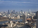 View over South Bank and City of London  London  England