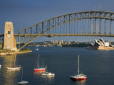 New South Wales  Sydney  View over Lavendar Bay Toward Harbour Bridge and Opera House  Australia