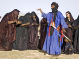 Timbuktu  A Group of Tuareg Men and Women Sing and Dance Near their Desert Home  Mali