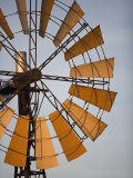 Erongo Region  Okahandja  the Fins of a Windmill Highlighted by the Setting Sun  Namibia