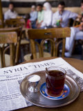 Drinking Tea in the Famous Al Nawfara Cafe in Old Damascus  Syria