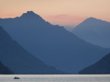 Ticino  Lake Lugano  Lugano  Dawn View of the Alps  Switzerland