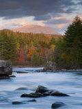 Maine  West Branch of the Penobscot River and Mount Katahdin in Baxter State Park  USA