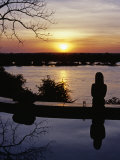 Livingstone  the River Club  Sundowners at the Pool Looking Out over the Zambezi River  Zambia