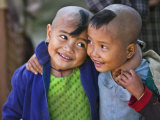 Burma  Rakhine State  Gyi Dawma Village  Two Young Friends at Gyi Dawma Village  Myanmar