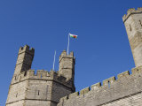 Gwynedd  Caernarvon  the Turrets of Caernarvon Castle  Wales
