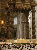 Easter Thursday Mass in St Peter's Basilica  Vatican  Rome  Lazio  Italy  Europe