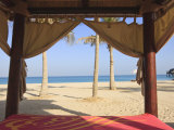 Four Poster Sunlounger on Jumeirah Beach and the Burj Al Arab Hotel  Jumeirah Beach