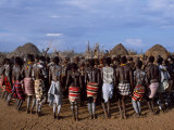 Men Hold Hands Forming a Circle Within Which the Women Dance in the Karo Village of Duss Ethiopia