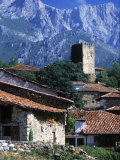 Houses and Tower in Mogrovejo Village  Cantabria  Spain