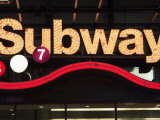 Neon Subway Sign  Times Square  Manhattan  New York City  United States of America  North America