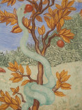 Detail of a Fresco Showing the Serpent in the Garden of Eden  Puteaux  Hauts De Seine