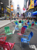 Garden Chairs in the Road for the Public to Sit and Relax in the Pedestrian Zone  Times Square