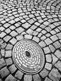 Close-Up Detail Showing Cobbled Street and Manhole Cover  Ljubljana  Slovenia  Europe
