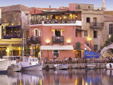 Rethymnon Old Port and Restaurants  Crete Island  Greek Islands  Greece  Europe