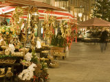 Altermarkt Christmas Market at Night  Altermarkt Square  Salzburg  Austria  Europe