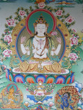 Painting of Avalokitesvara  the Buddha of Compassion  Kathmandu  Nepal  Asia