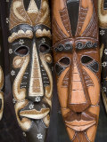Carved Wooden Masks  Tampaksiring Village  Bali  Indonesia  Southeast Asia  Asia