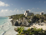 View to the North and El Castillo at the Mayan Ruins of Tulum  Quintana Roo