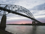 Sunset over Sagamore Bridge  Cape Cod Canal  Cape Cod  Massachussets  New England