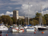 Christchurch Priory and River Stour  Dorset  England  United Kingdom  Europe