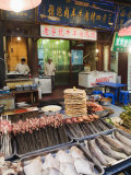 Barbeque Food at a Street Market in the Muslim Area of Xian  Shaanxi Province  China  Asia