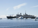 Tour Ship in Ice Near Brown Bluff  Antarctic Peninsula  Antarctica  Polar Regions