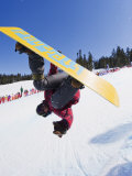 Snowboarder Jumping at Telus Half Pipe Competition 2009  Whistler Mountain