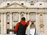Tourists at St Peter's Basilica  Vatican  Rome  Lazio  Italy  Europe