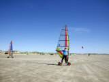 People Windskating at Lakolk Beach in Romo  Jutland  Denmark  Scandinavia  Europe