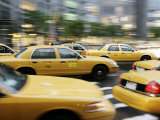 Moving New York Taxis  Manhattan  New York  United States of America  North America