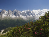 Mont Blanc and Chamonix Valley  Rhone Alps  France  Europe