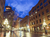 Water Street at Night  Gastown  Vancouver  British Columbia  Canada  North America