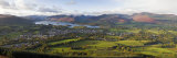 View over Keswick and Derwent Water from the Skiddaw Range  Lake District National Park  Cumbria