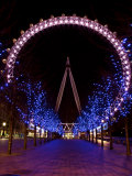 London Eye Illuminated at Night  London  England  United Kingdom  Europe