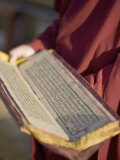 Monk Holding Buddhist Prayer Book  Rumtek Gompa  Gangtok  Sikkim  India  Asia