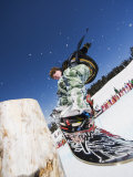 Snowboarder Jumping at Telus Half Pipe Competition 2009  Whistler Mountain