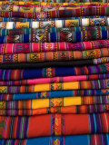 Textiles for Sale in the Market in the Village of Pisac  the Sacred Valley  Peru  South America