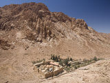 St Catherine's Monastery  with Shoulder of Mount Sinai Behind  Sinai Peninsula Desert  Egypt