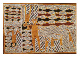 Aboriginal Bark Painting of Ritual Dance  from Yrrkala  Australia